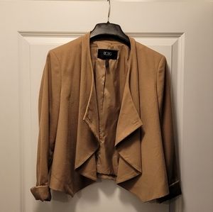 BCBG brown waterfall jacket size large